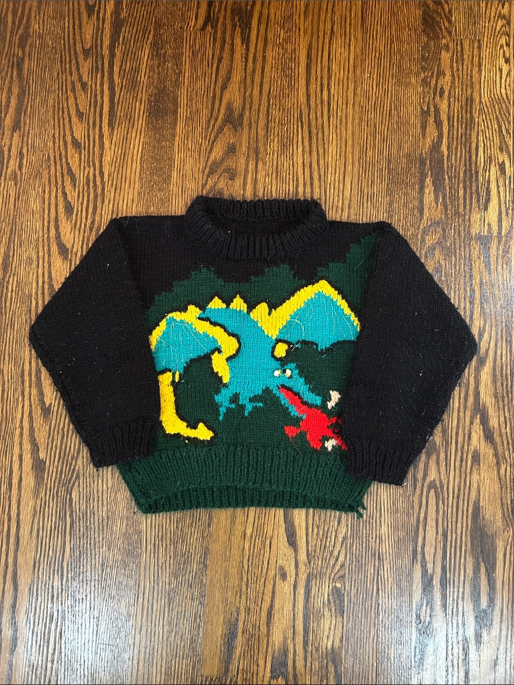 Vintage Handmade Dragon Knit Sweater